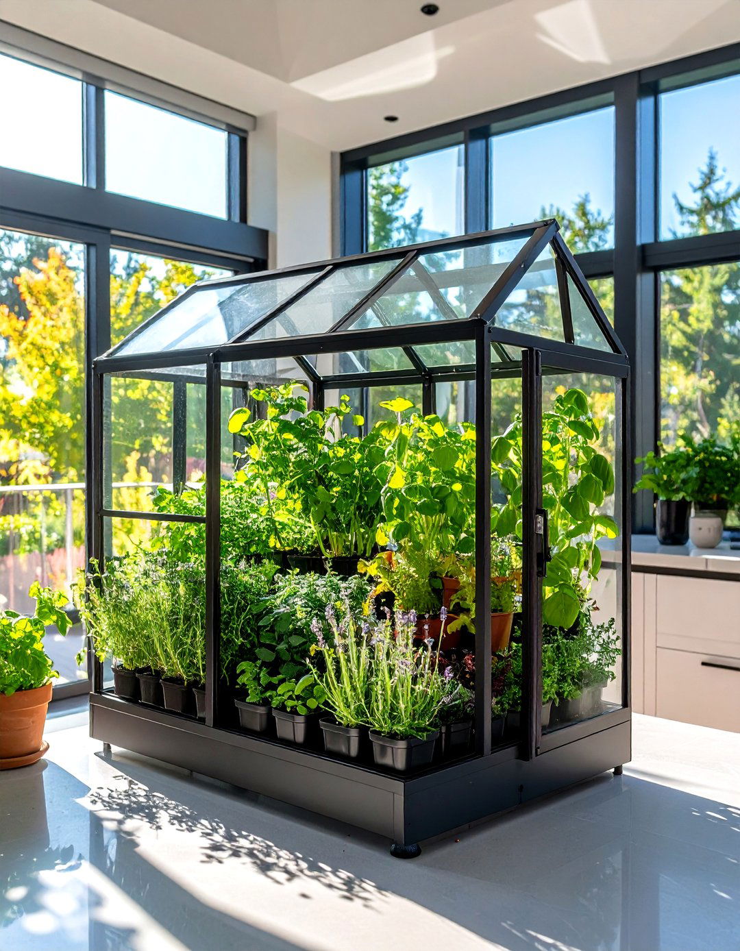 The Countertop Greenhouse Herb Garden - 30 indoor herb garden ideas