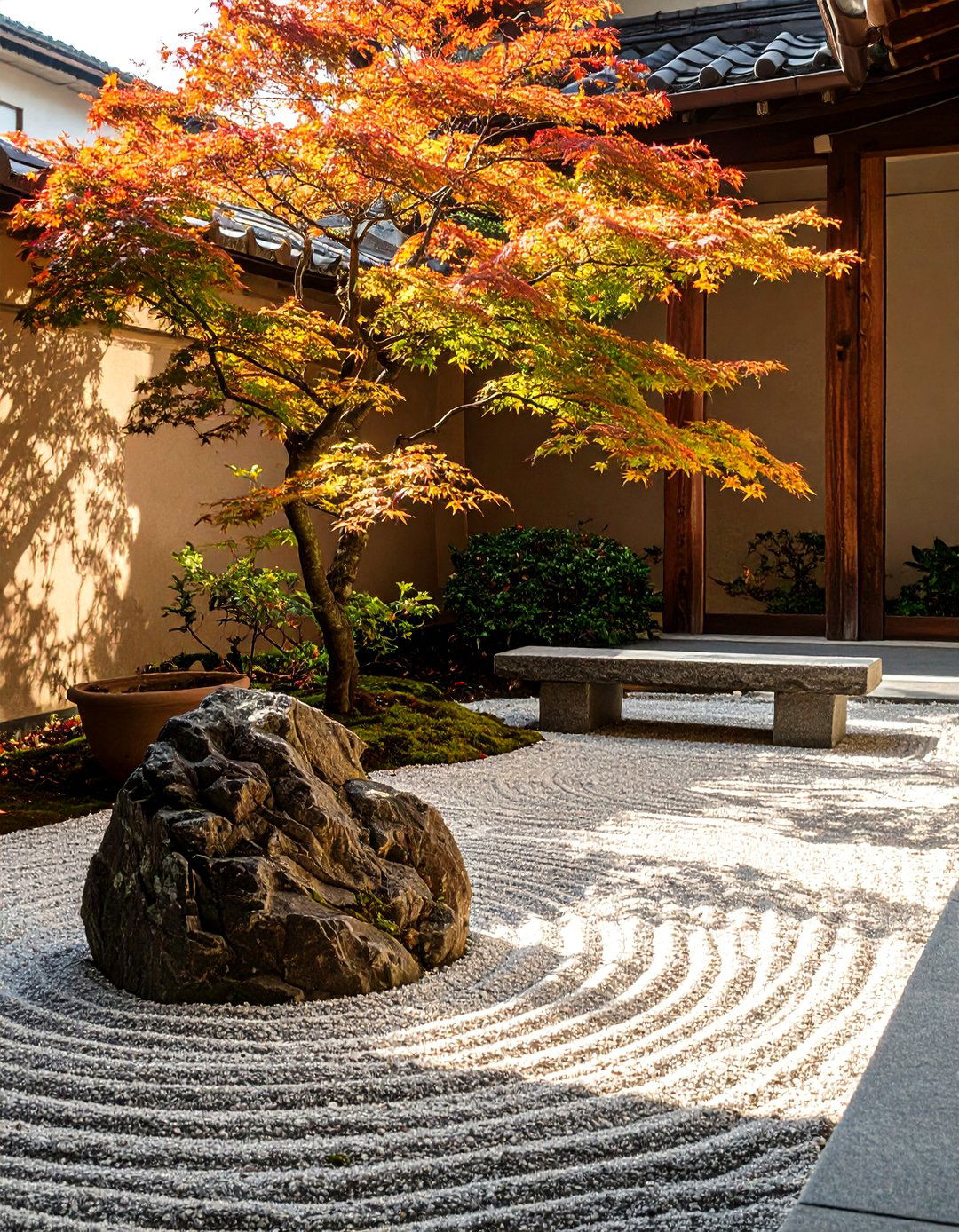 The Courtyard Zen Garden - 30 ai rock garden design ideas