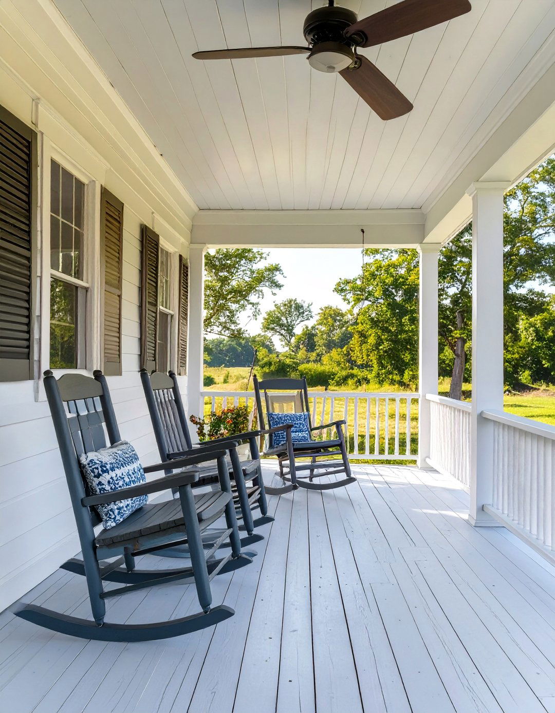 The Covered Farmhouse Porch Deck - 30 deck design tool ideas