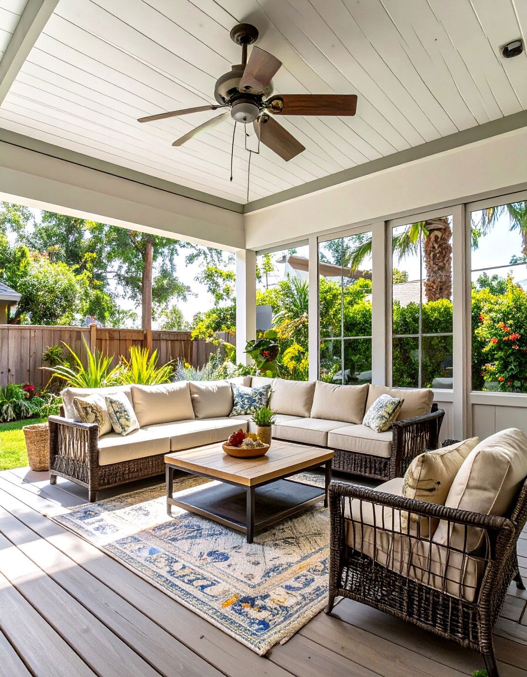 The Covered and Screened In Backyard Deck - 30 deck ideas for backyard