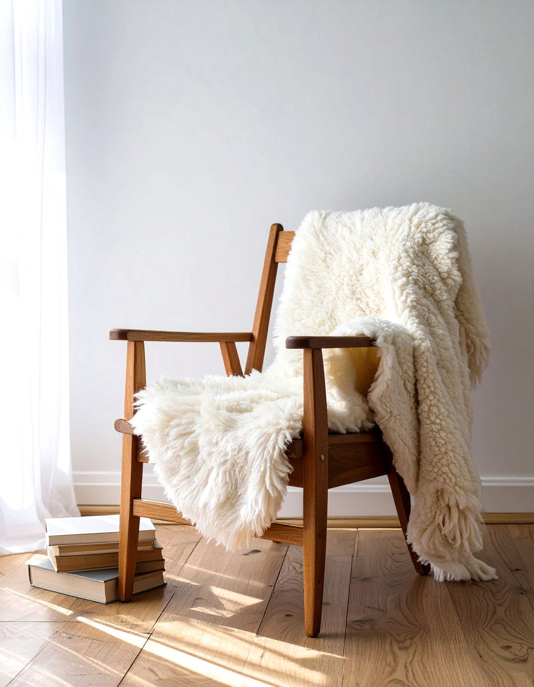 The Cozy Corner with a Sheepskin Throw - 30 danish interior design ideas