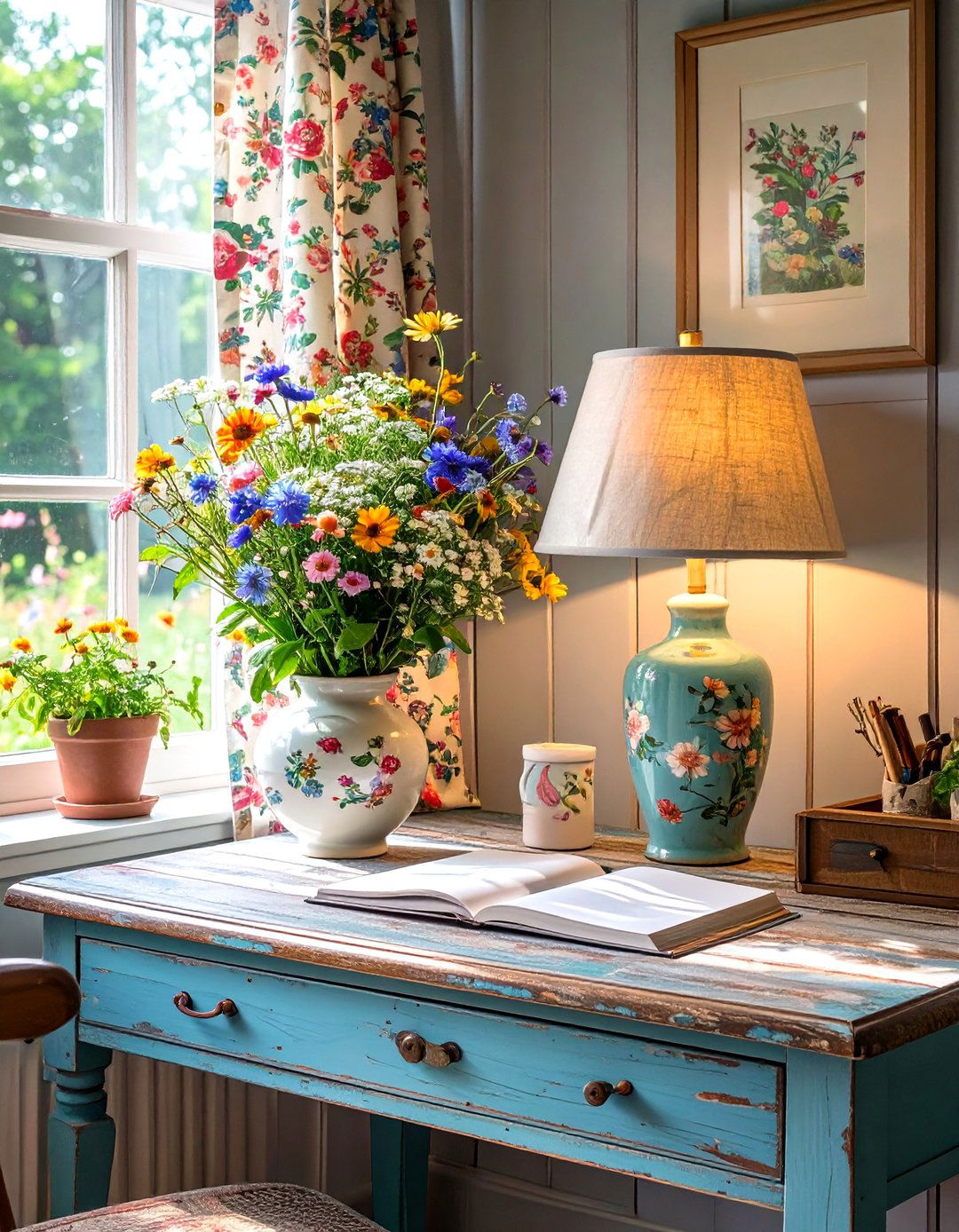 The Cozy Cottagecore Office Desk - 30 office desk decoration ideas