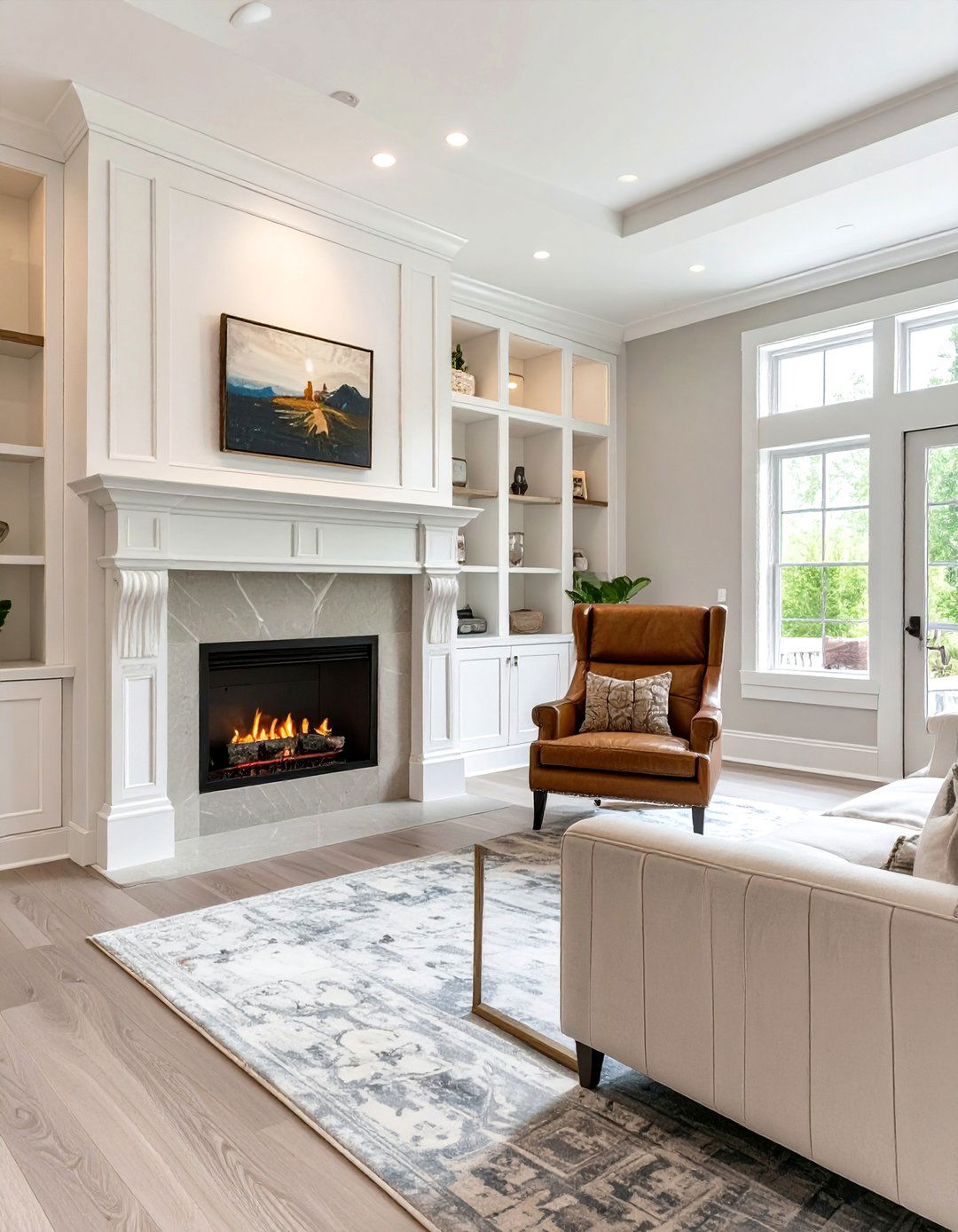 The Cozy Den with a Modern Fireplace - 30 modern traditional interior design ideas