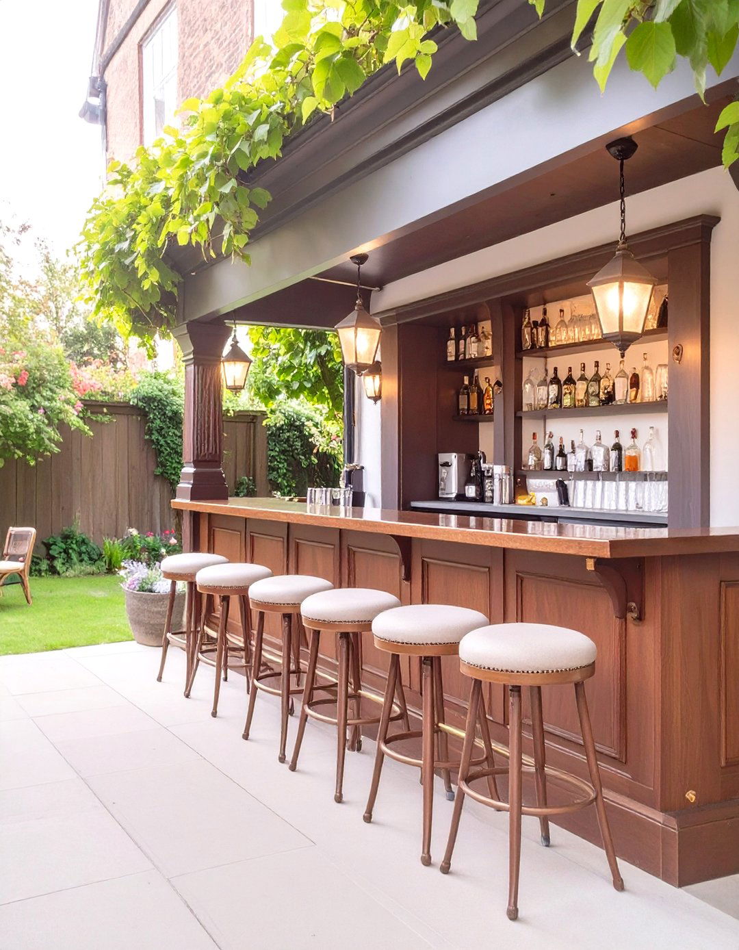 The Cozy English Pub Garden Bar - 30 outdoor bar ideas