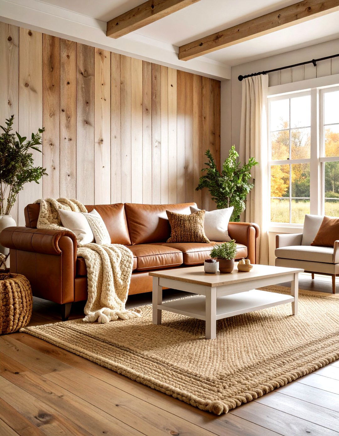 The Cozy Farmhouse Living Room - 30 leather couch living room ideas