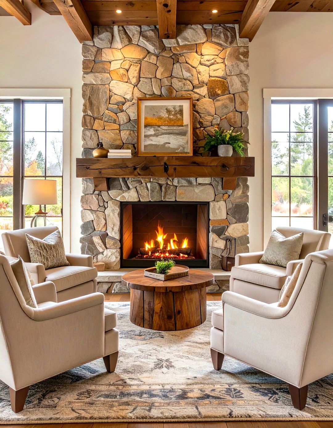 The Cozy Fireplace Focus - 30 modern farmhouse farmhouse living room ideas