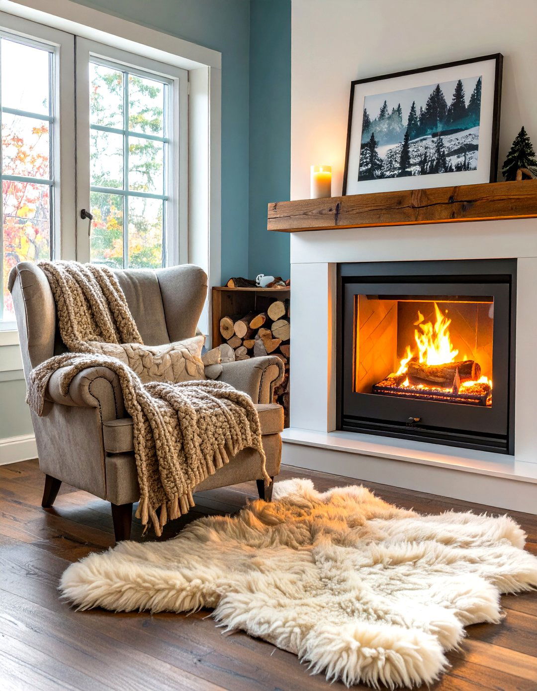 The Cozy Fireside Den - 30 low budget small man cave ideas