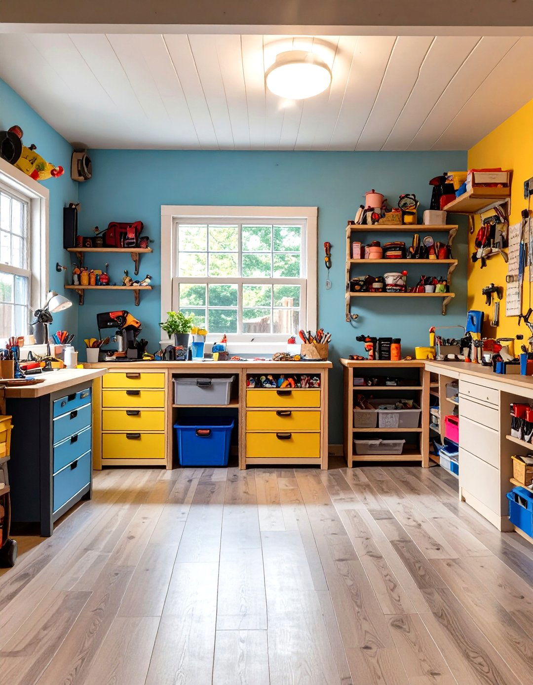 The Cozy Hobby and Craft Room Garage - 30 garage setup ideas