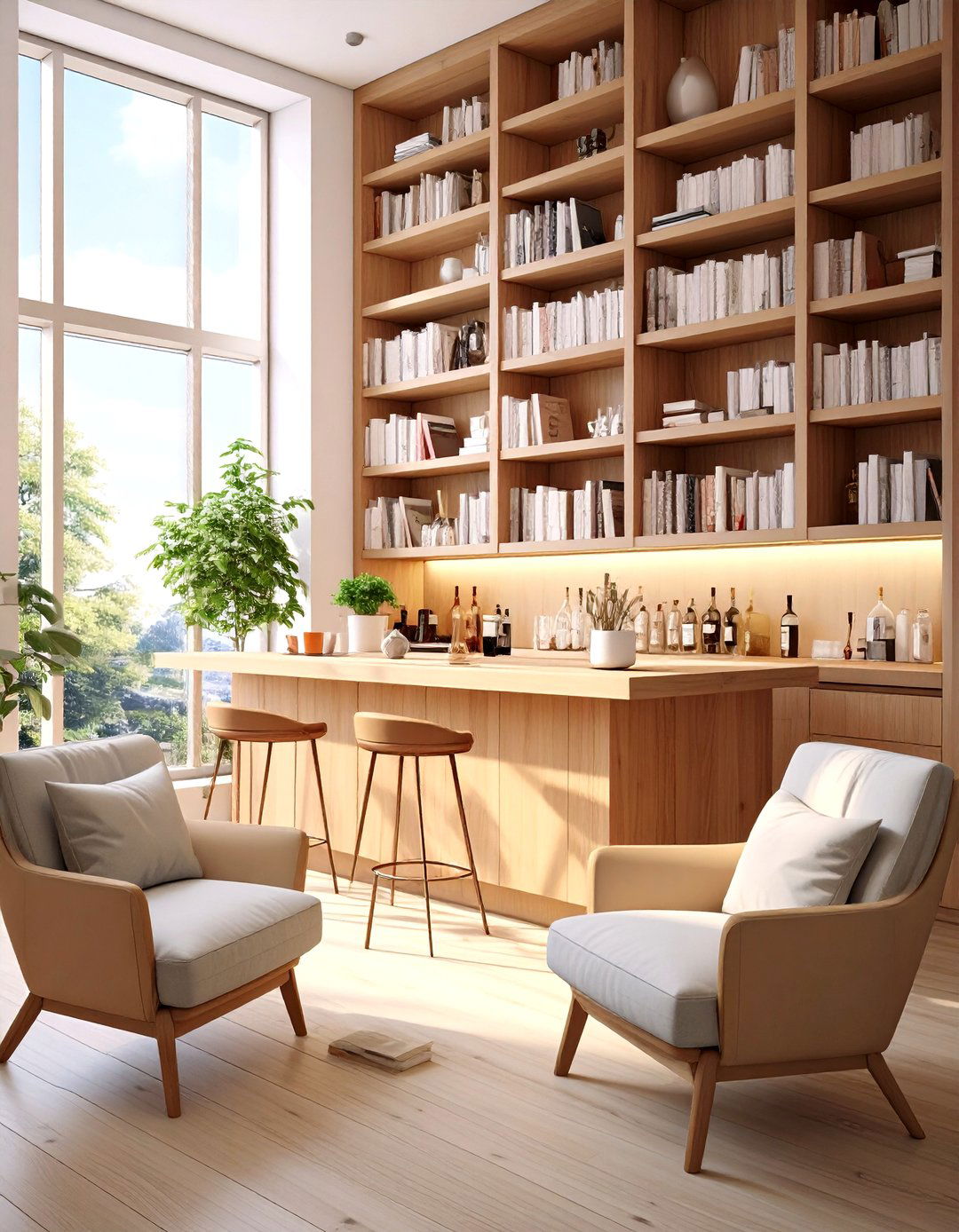 The Cozy Reading Nook Bar - 30 man cave bar ideas