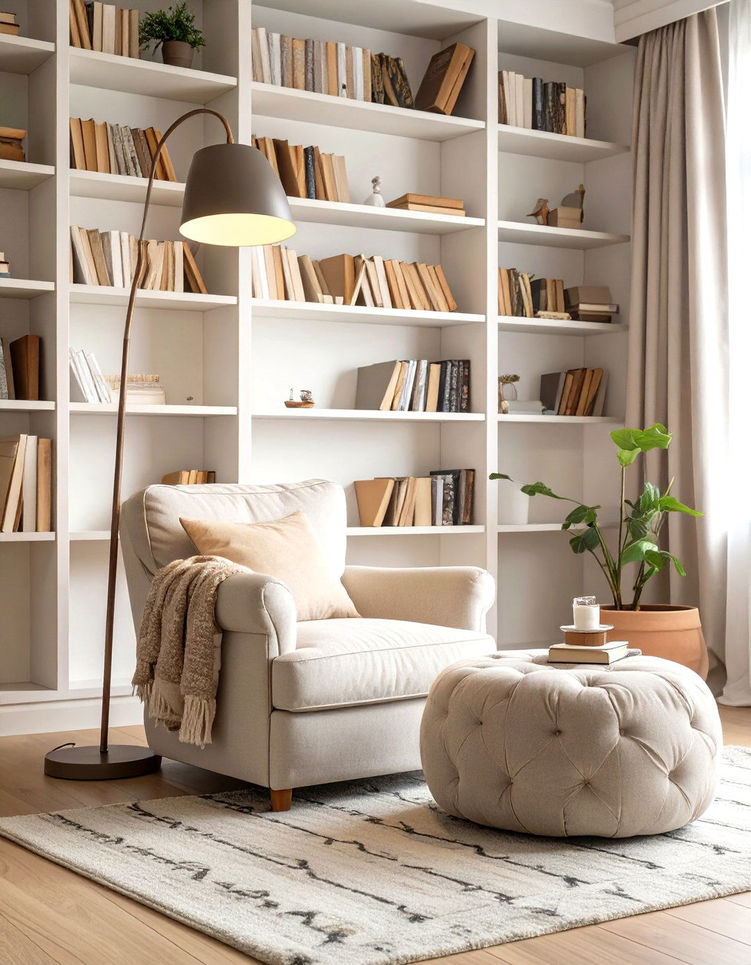 The Cozy Reading Nook Living Room - 30 cute cozy apartment living room decorating ideas