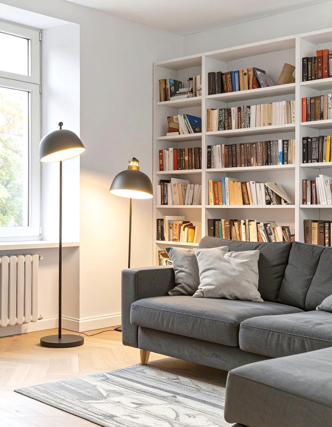 The Cozy Reading Nook Living Room - 30 dark grey couch living room ideas