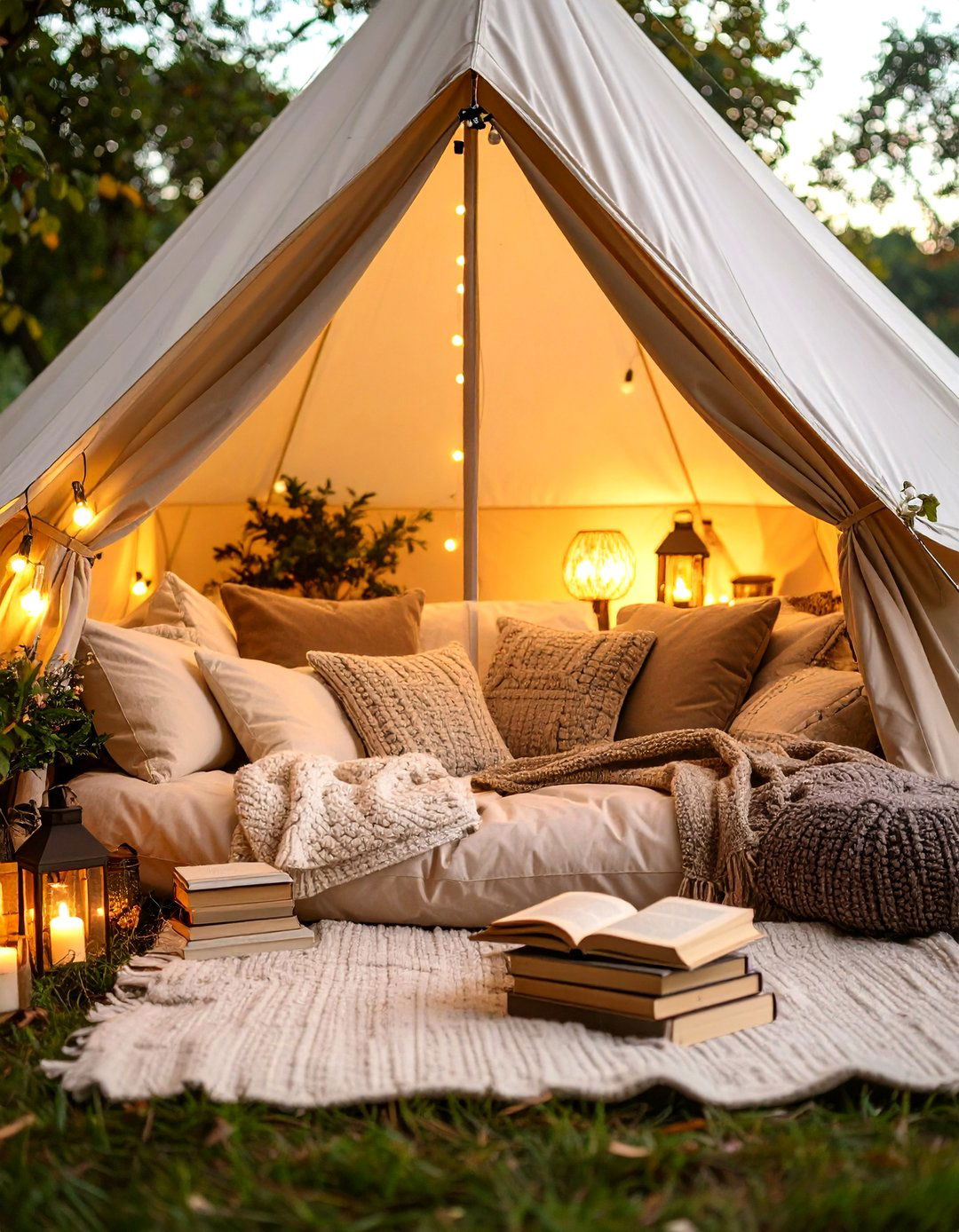 The Cozy Reading Nook Retreat - 30 backyard camping ideas
