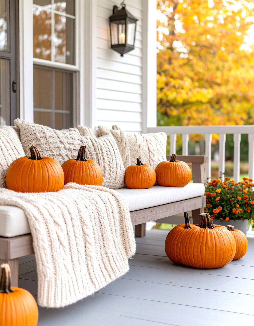 The Cozy Sweater Weather Front Porch - 30 fall front porch ideas