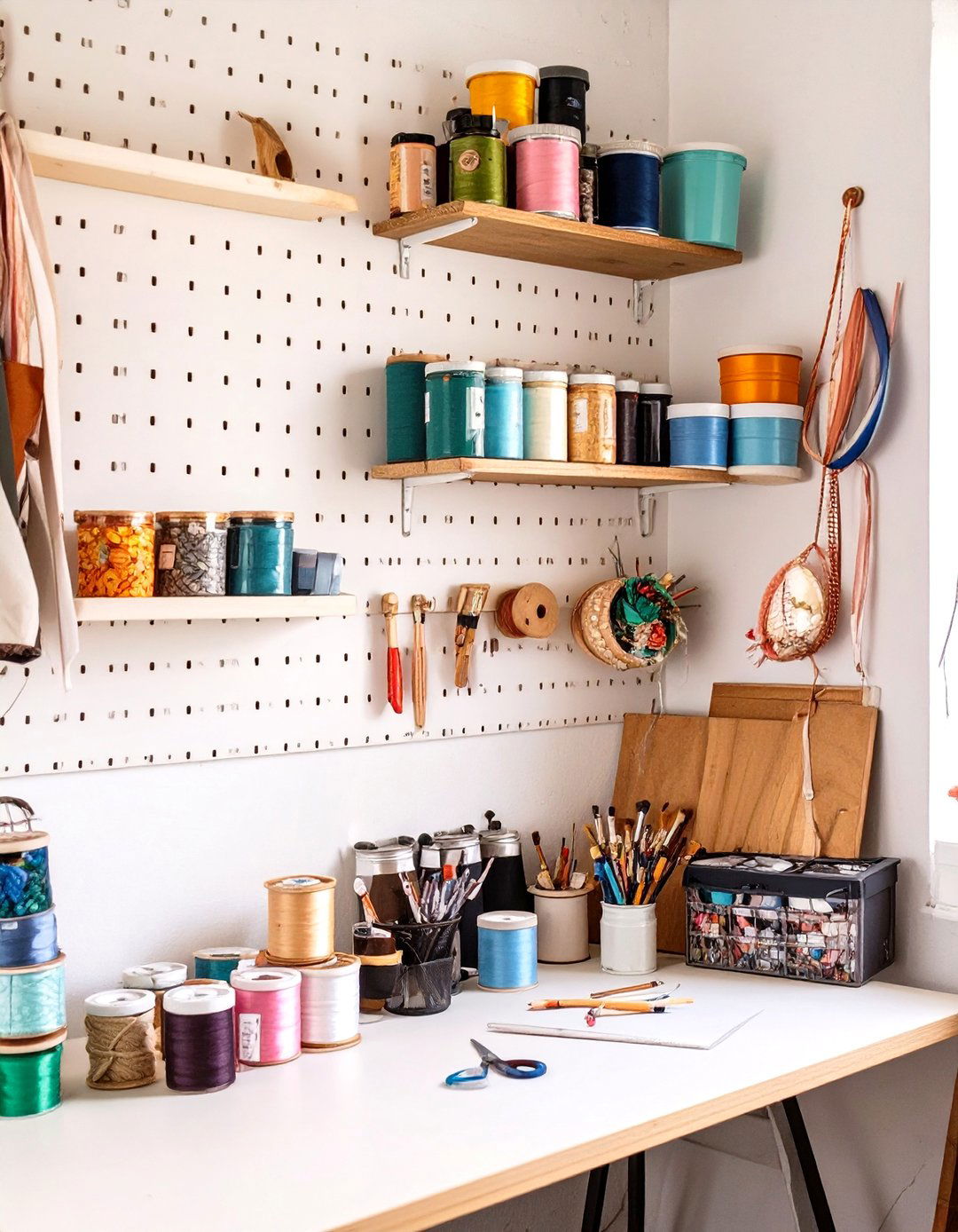 The Crafters Creative Corner Garage Pegboard - 30 garage pegboard ideas