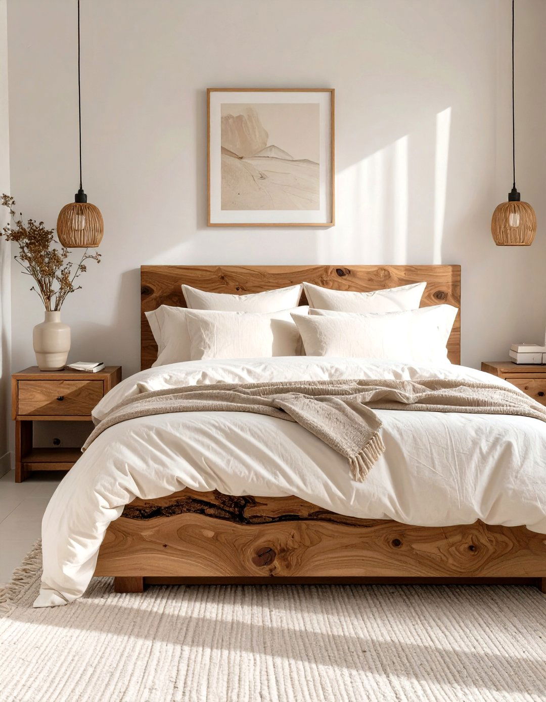 The Cream Bedroom with Natural Wood - 30 cream bedroom ideas