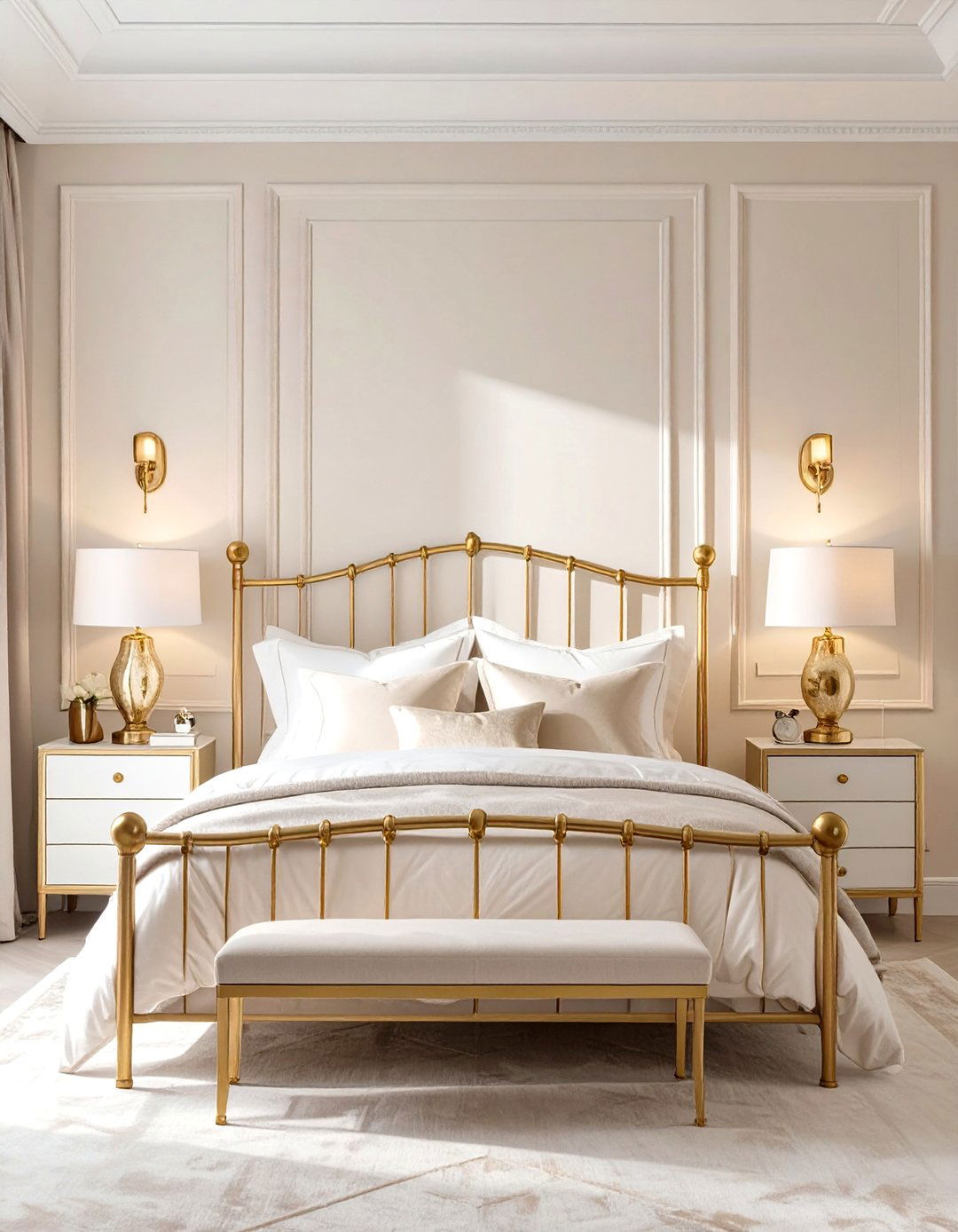 The Cream and Gold Bedroom - 30 cream bedroom ideas