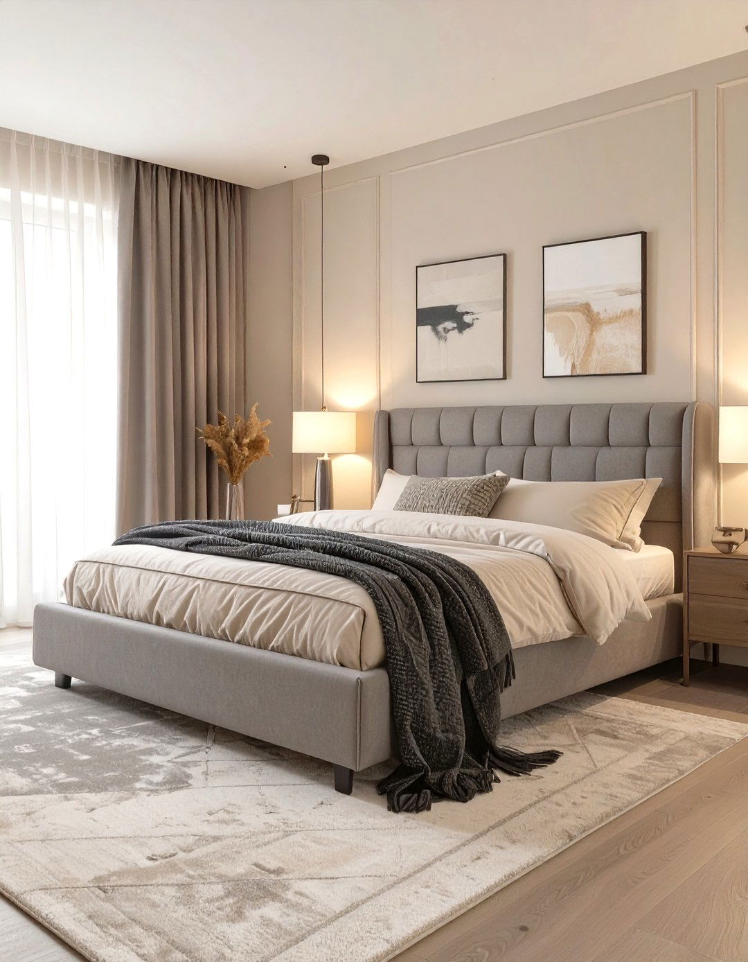 The Cream and Grey Tonal Bedroom - 30 cream bedroom ideas