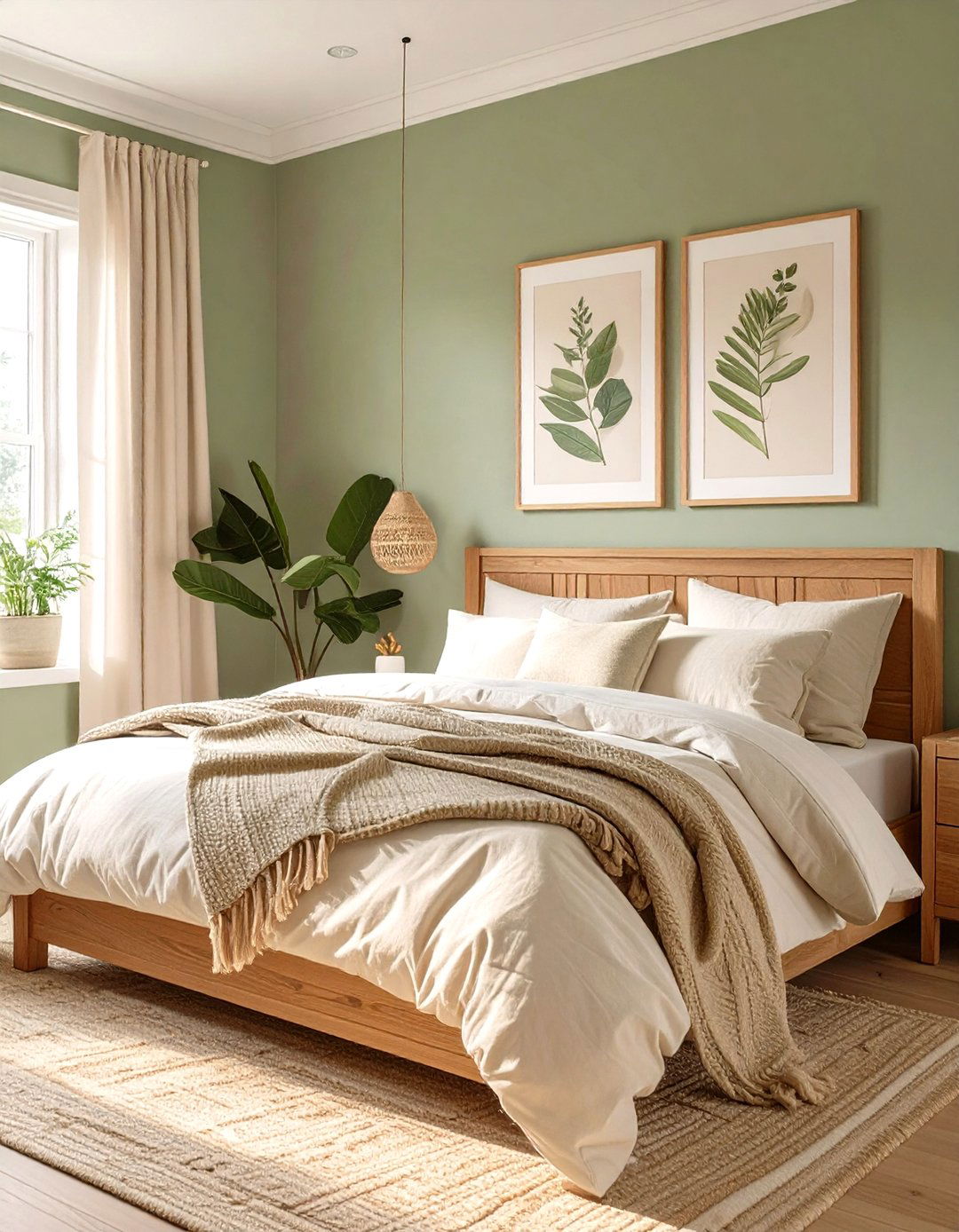 The Cream and Sage Green Bedroom - 30 cream bedroom ideas