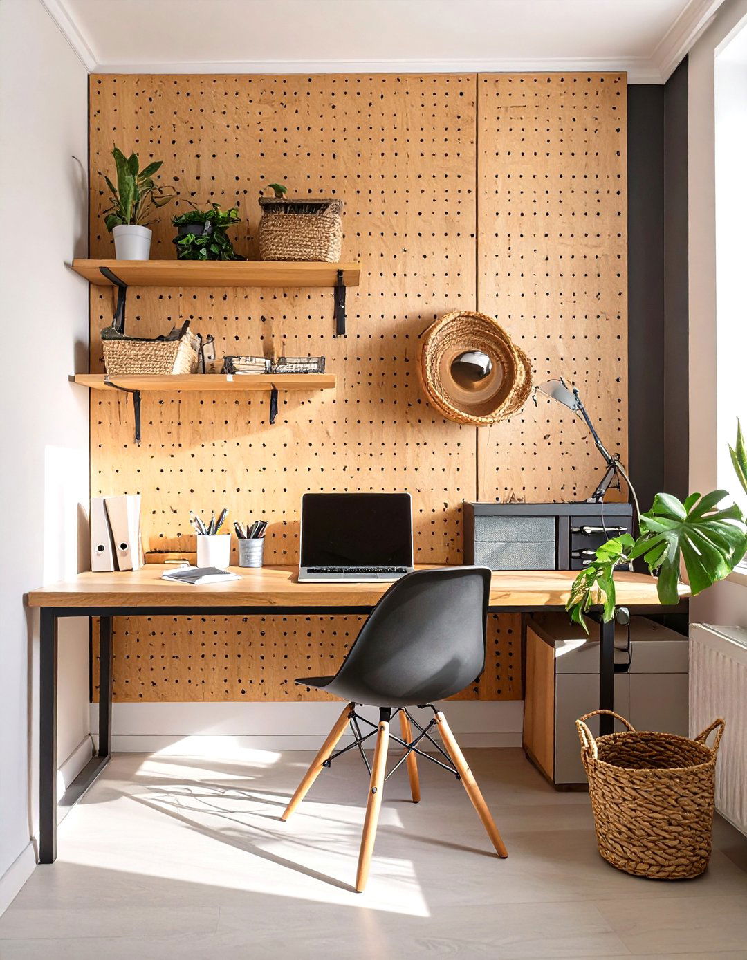 The Creative Pegboard Small Office - 30 modern small office interior design ideas