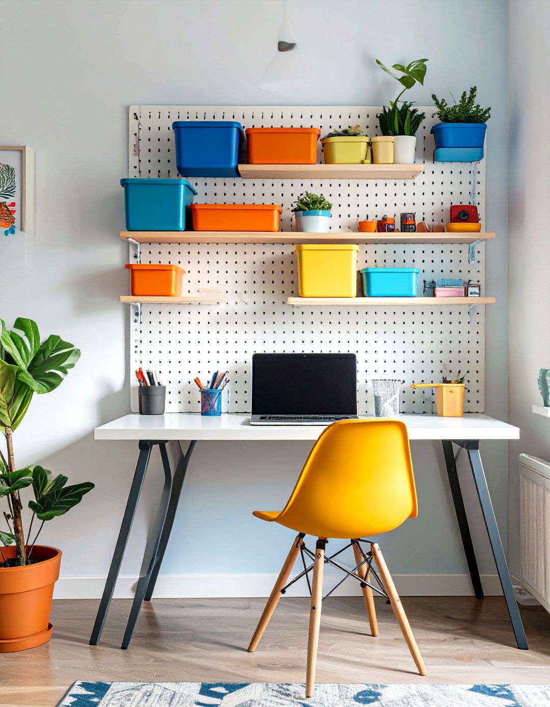 The Creative Pegboard Wall Home Office - 30 ikea home office ideas