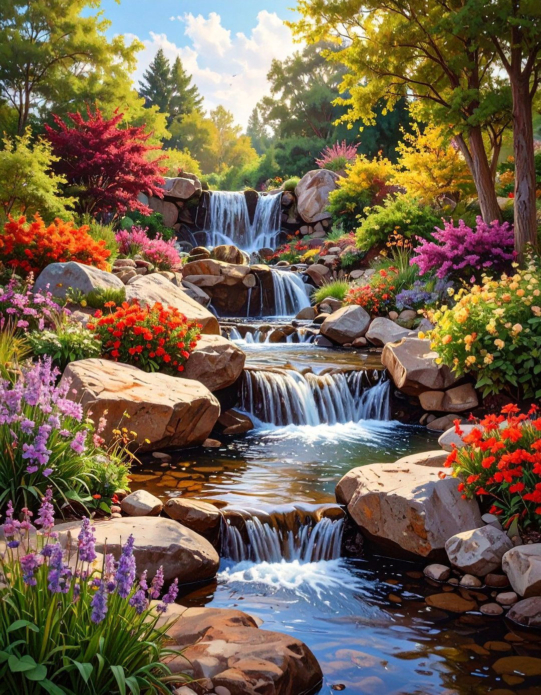 The Creek Bed Dry Look Waterfall - 30 ai waterfall garden ideas