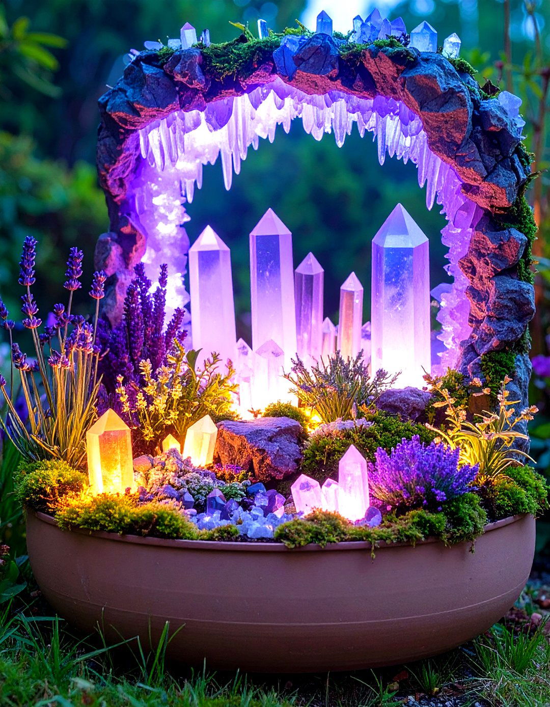 The Crystal Cavern Fairy Garden - 30 large outdoor fairy garden ideas