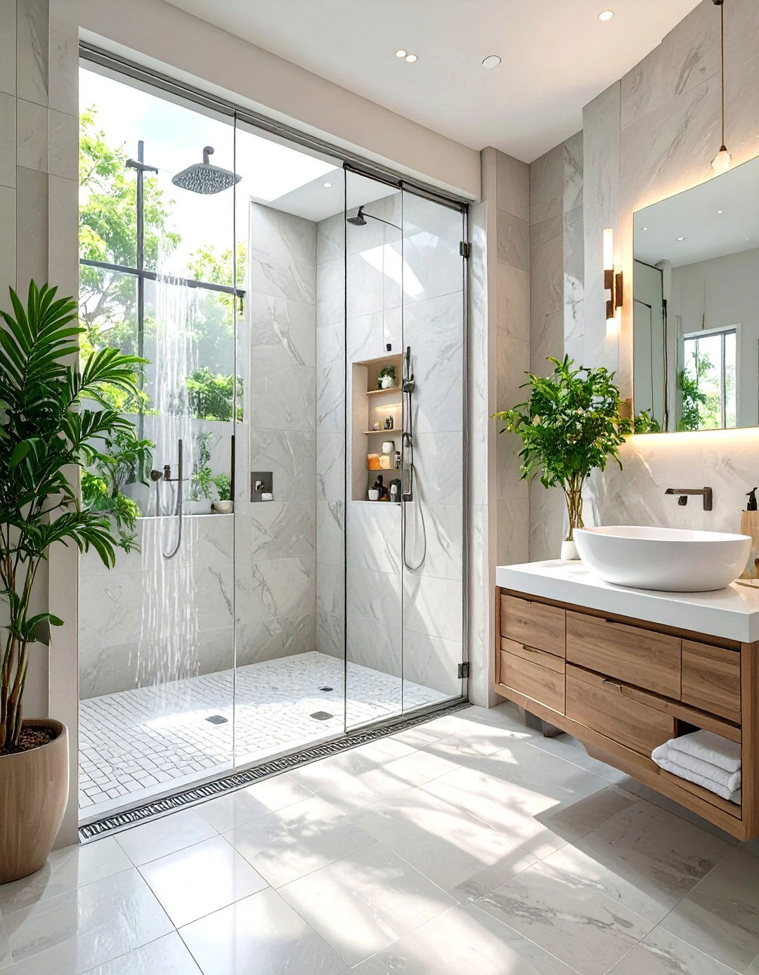 The Curbless Entry Walk in Shower - 30 bathroom walk in shower ideas