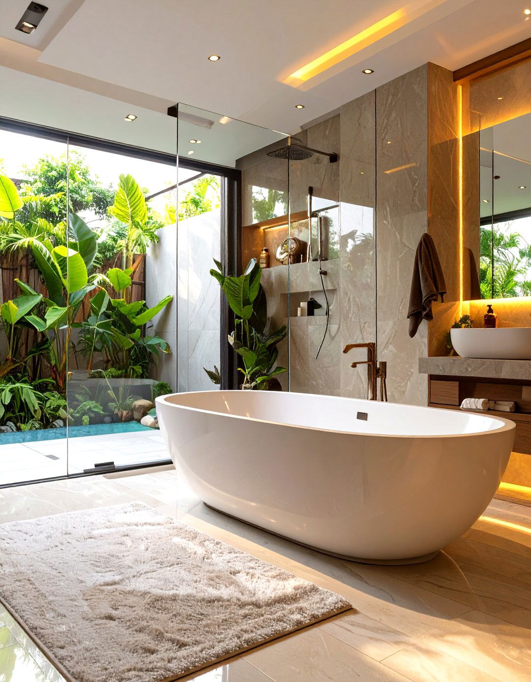 The Curbless Shower and Tub Combination - 30 curbless shower ideas