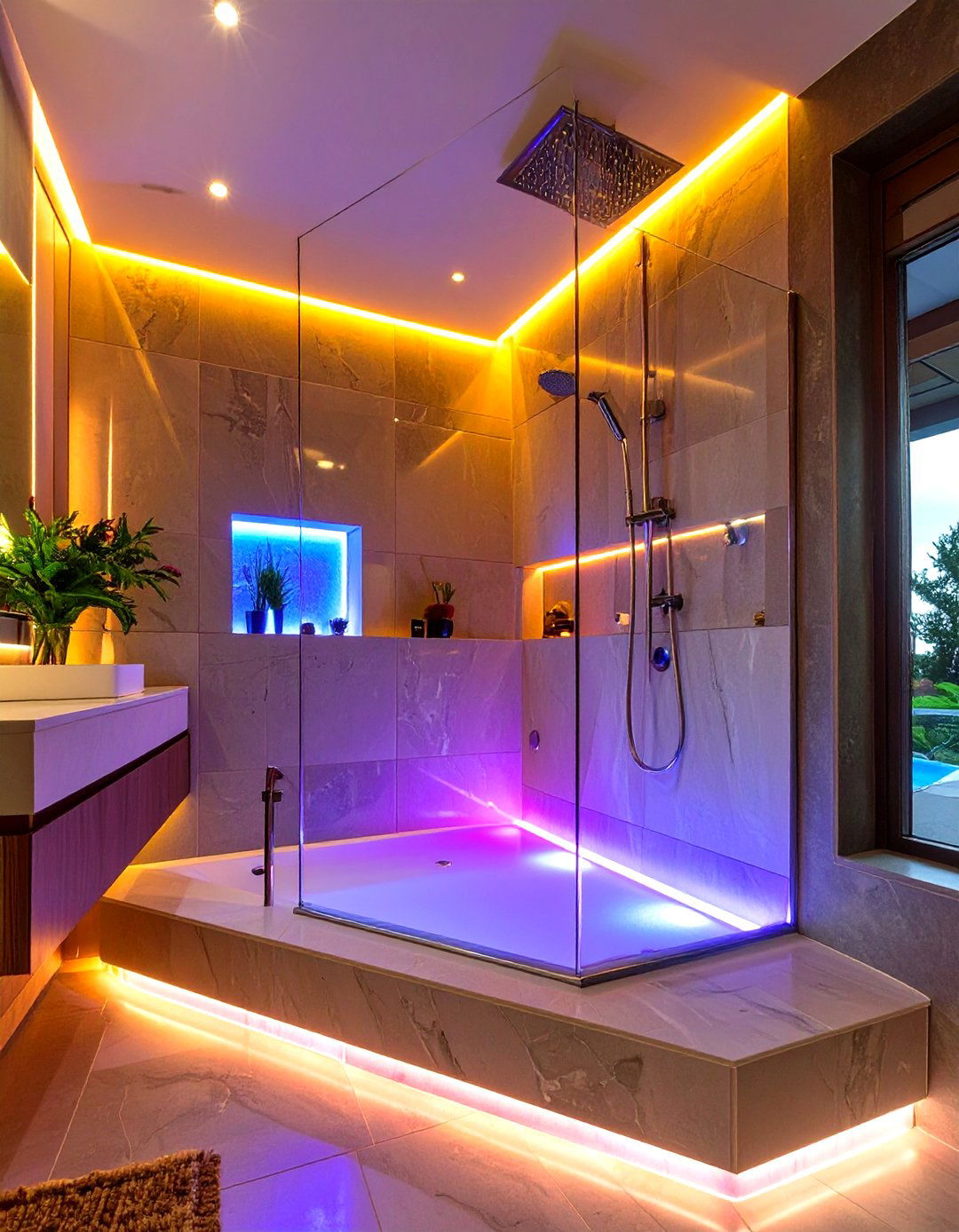The Curbless Shower with Integrated Lighting - 30 curbless shower ideas
