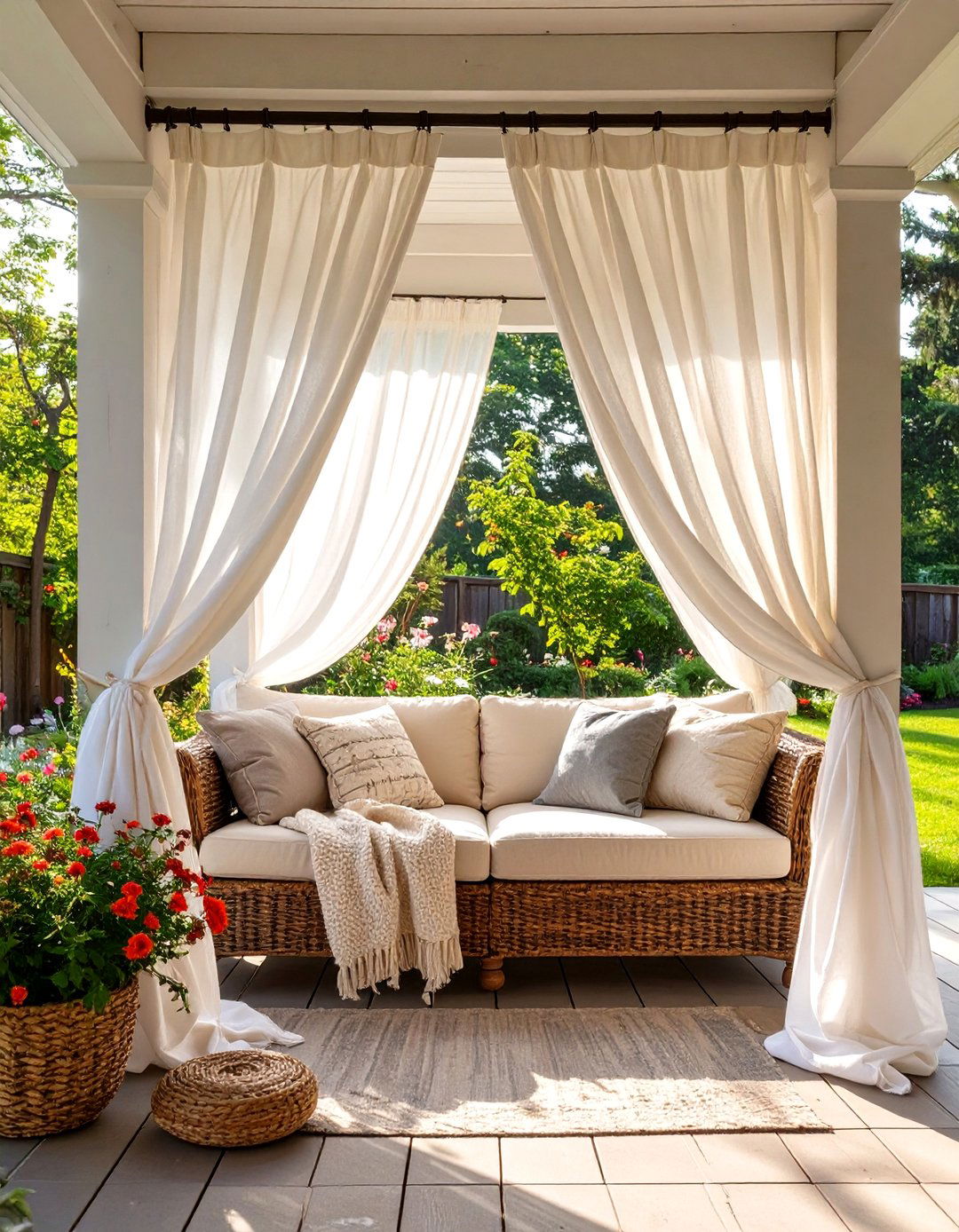 The Curtain Enclosed Private Alcove - 30 backyard patio ideas on a budget