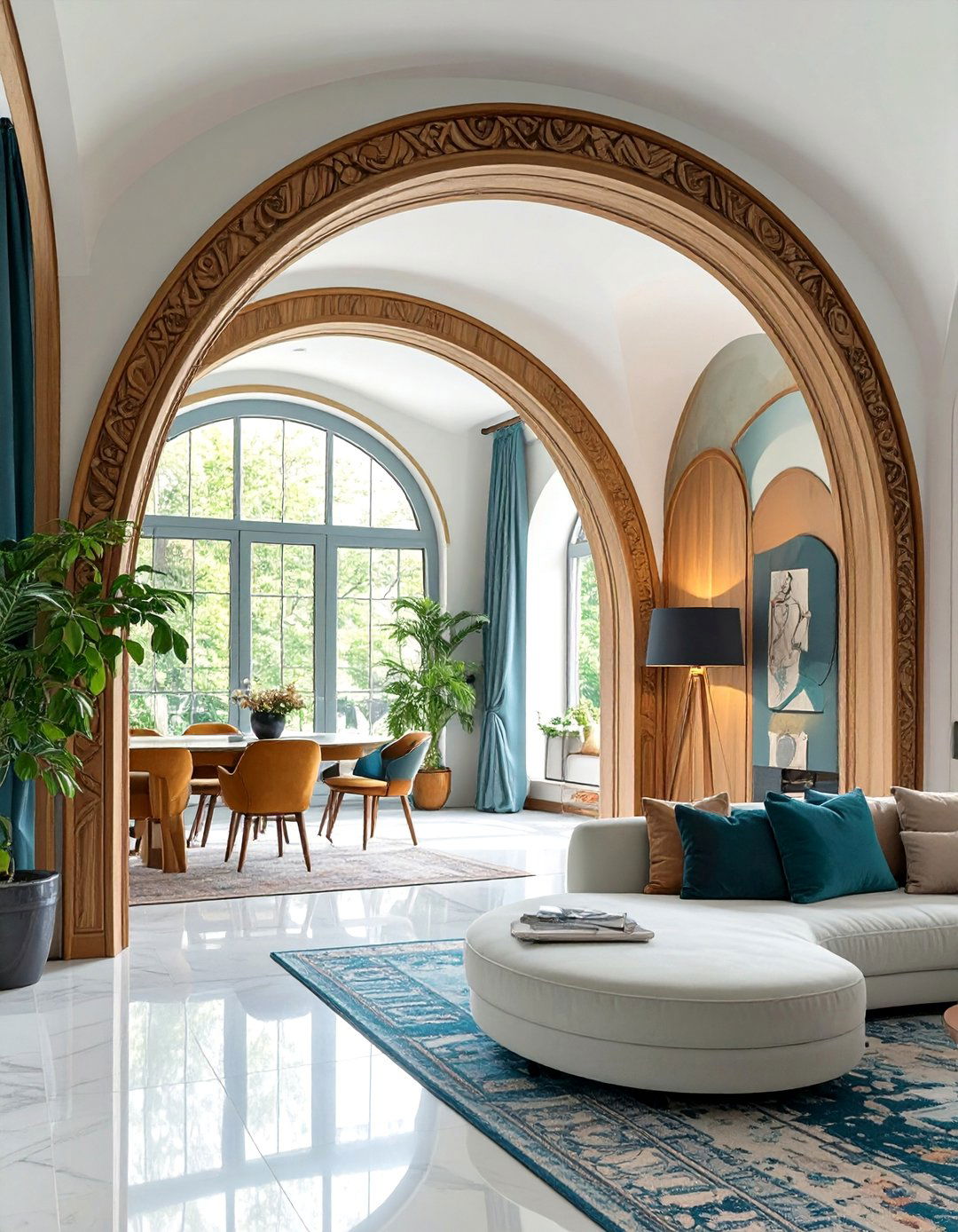The Curved Archway Living Space - 30 art nouveau interior design ideas