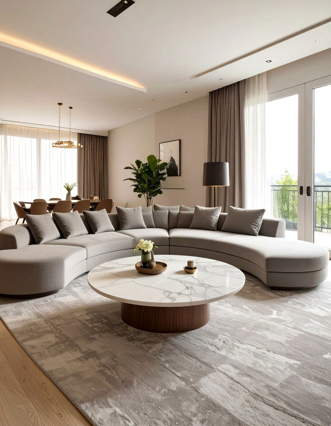 The Curved Furniture Approach - 30 how to design a living room with large furniture ideas