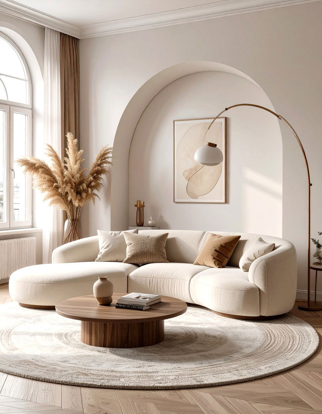The Curved Furniture Living Room Trend - 30 cute cozy apartment living room decorating ideas