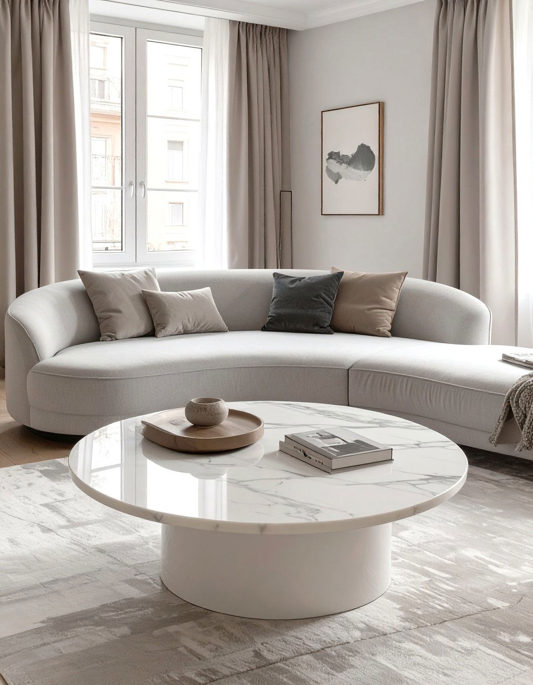 The Curved Furniture Trend - 30 apartment small living room ideas