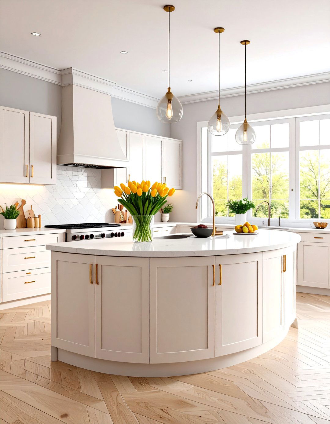 The Curved Kitchen Island Design - 30 kitchen island decor ideas