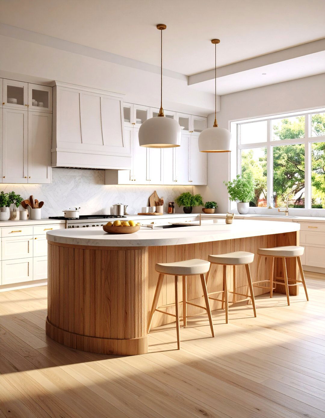The Curved Kitchen Island Design - 30 elegant luxury modern kitchen designs