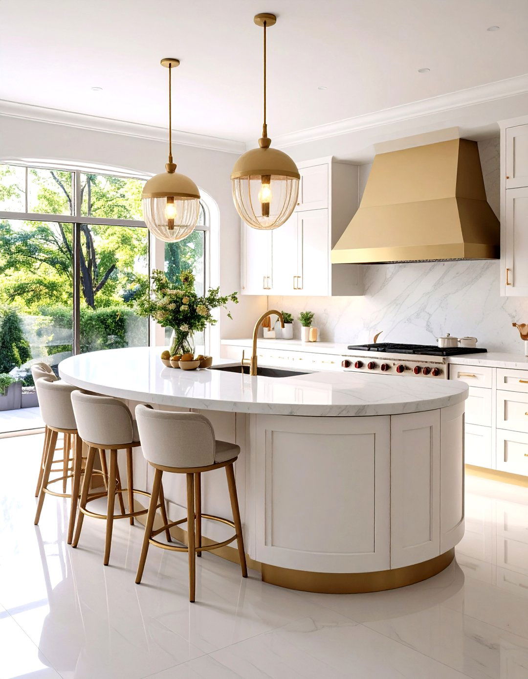 The Curved Kitchen Island Layout - 30 kitchen layout design ideas