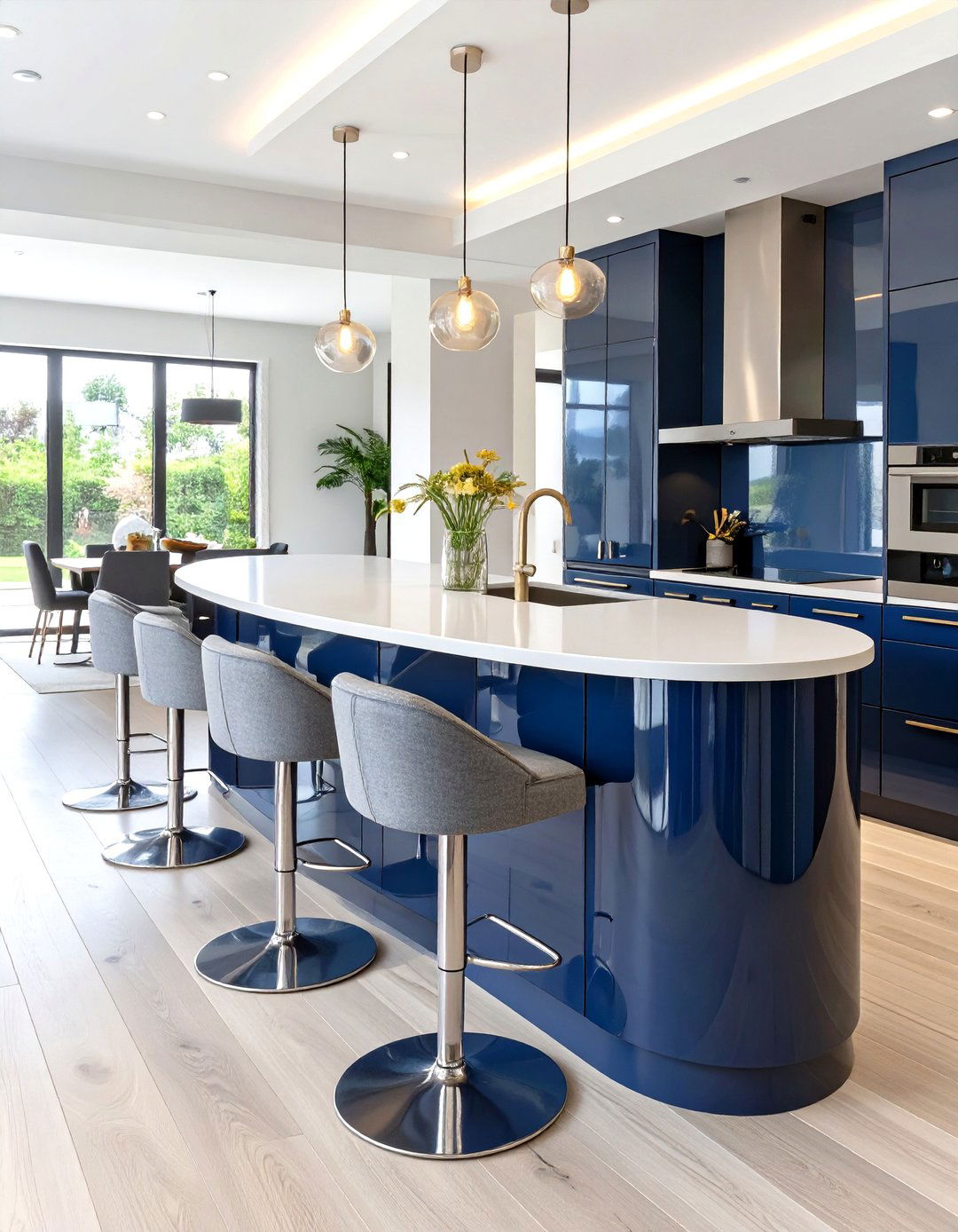 The Curved Kitchen Island for Social Flow - 30 modern kitchen island ideas