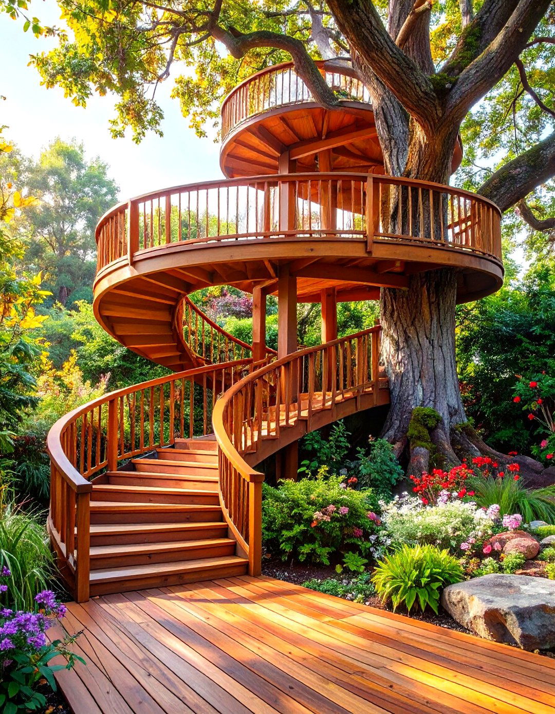 The Curved and Flowing Organic Deck - 30 multi level deck ideas