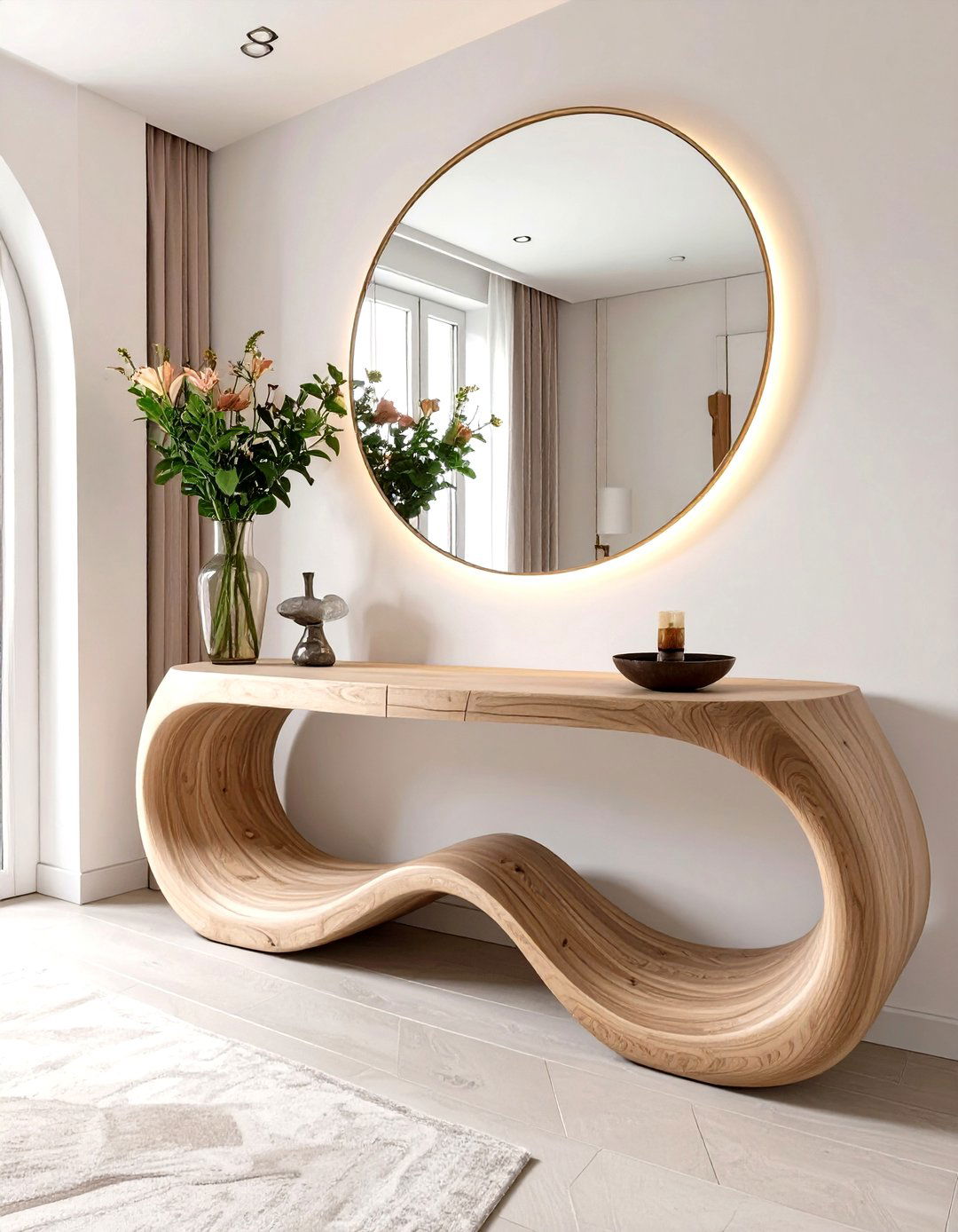 The Curved and Organic Entryway - 30 how to design a stylish entryway ideas