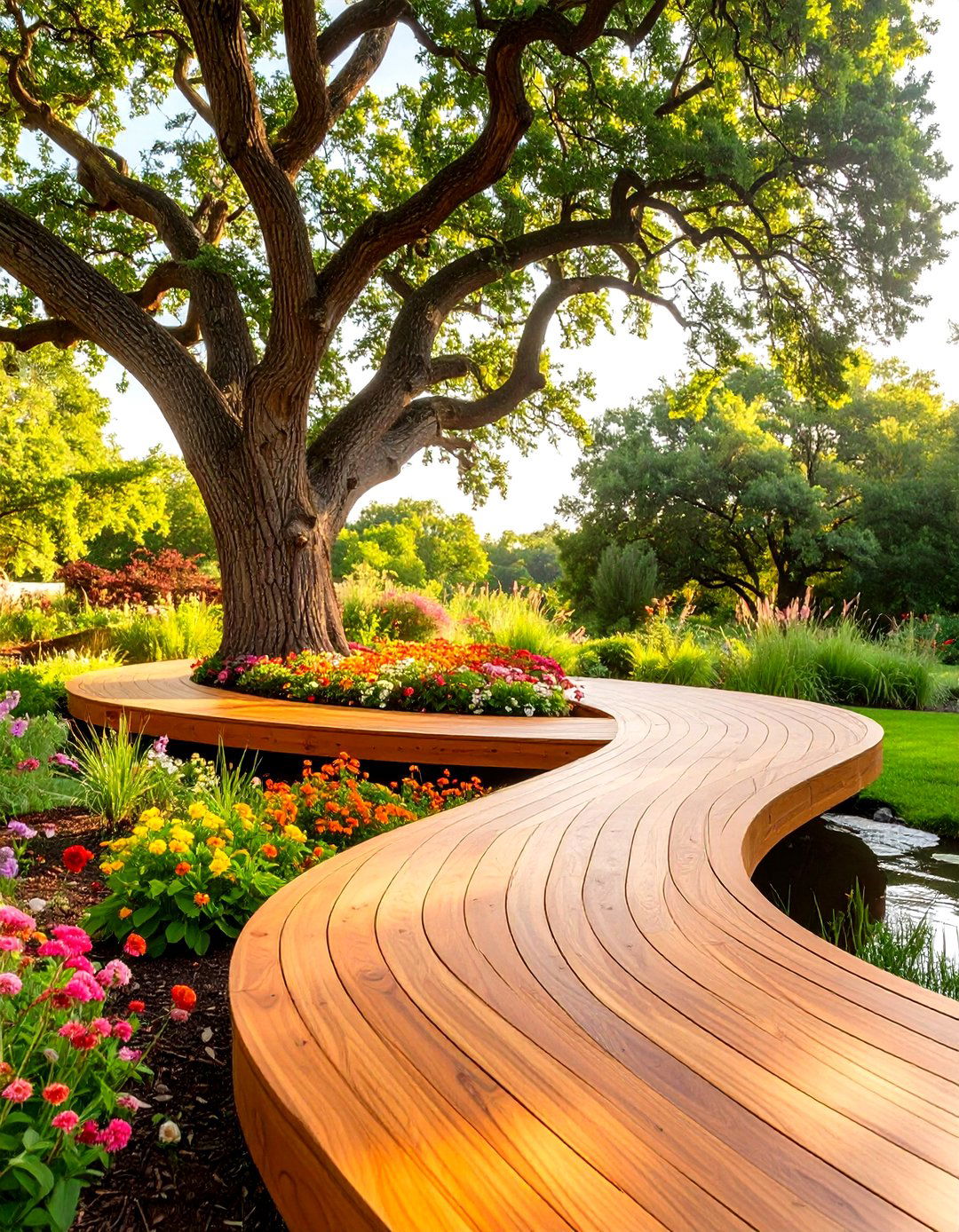 The Curved and Organic Floating Deck - 30 floating deck ideas