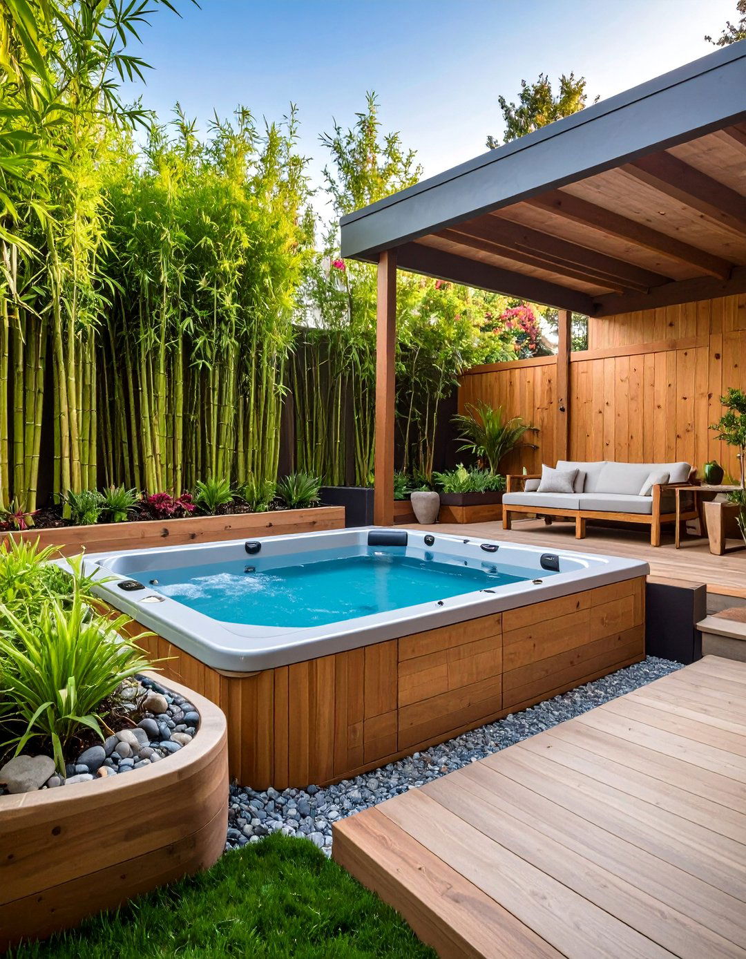 The DIY Bamboo Grove - 30 backyard hot tub privacy ideas