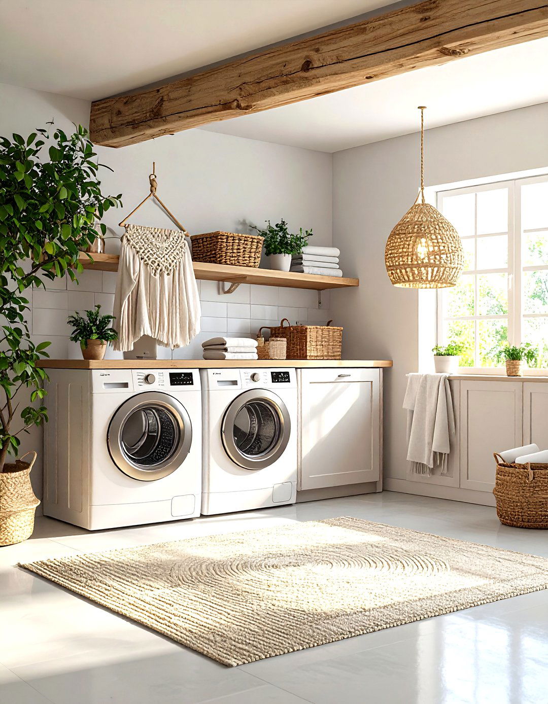 The DIY Branch Laundry Room Hanging Rod - 30 laundry room drying rack ideas