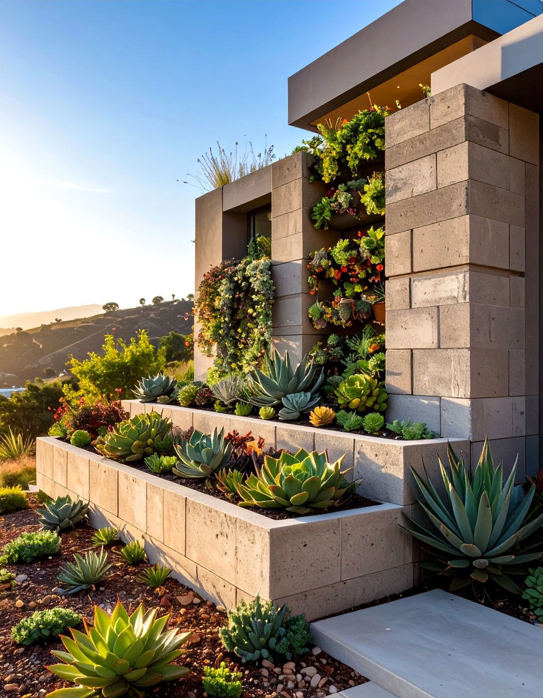 The DIY Cinder Block Wall - 30 hillside landscaping ideas on a budget