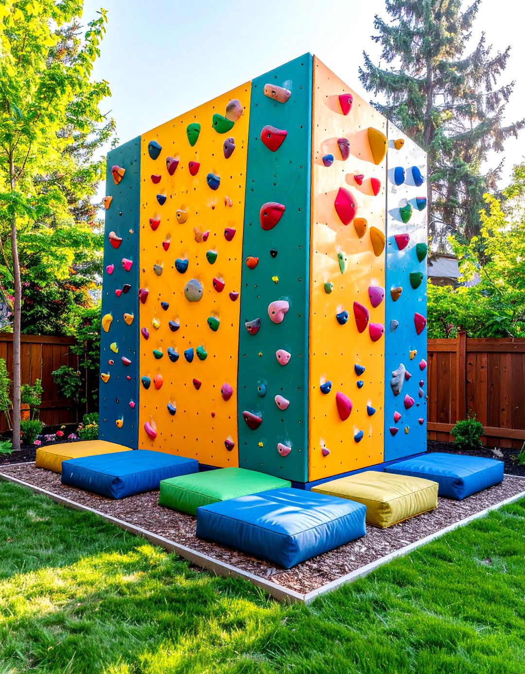 The DIY Climbing Wall Boulder - 30 backyard gym ideas