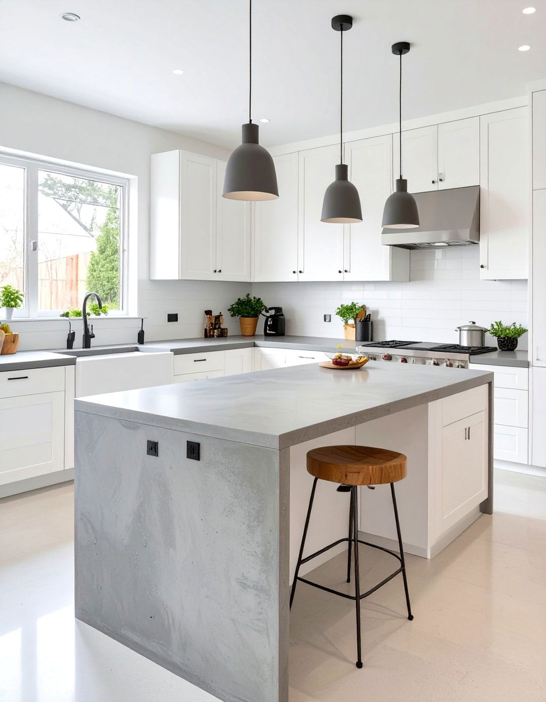 The DIY Concrete Countertop Kitchen - 30 low cost simple kitchen designs