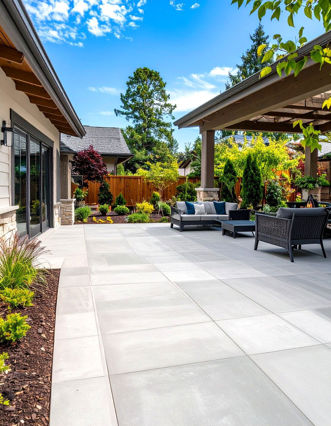 The DIY Concrete Overlay Patio - 30 inexpensive ways to cover concrete patio ideas