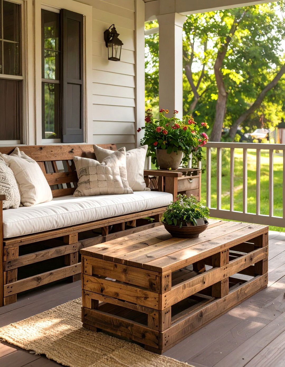 The DIY Crate Furniture Porch - 30 back porch ideas on a budget