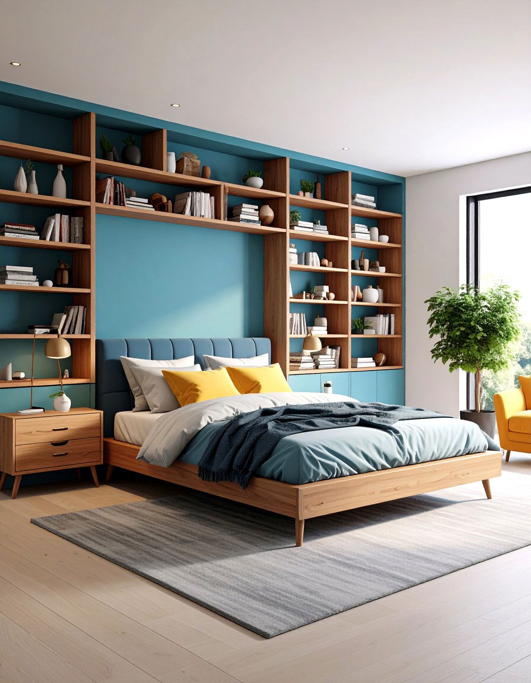 The DIY Faux Built In Storage Bedroom - 30 diy bedroom ideas