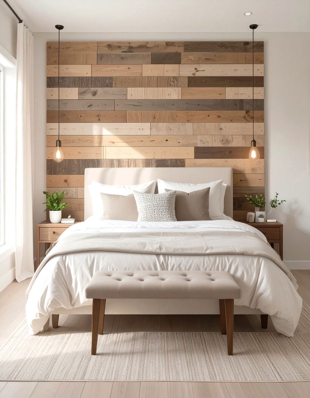 The DIY Headboard Focus Bedroom - 30 mens bedroom ideas on a budget